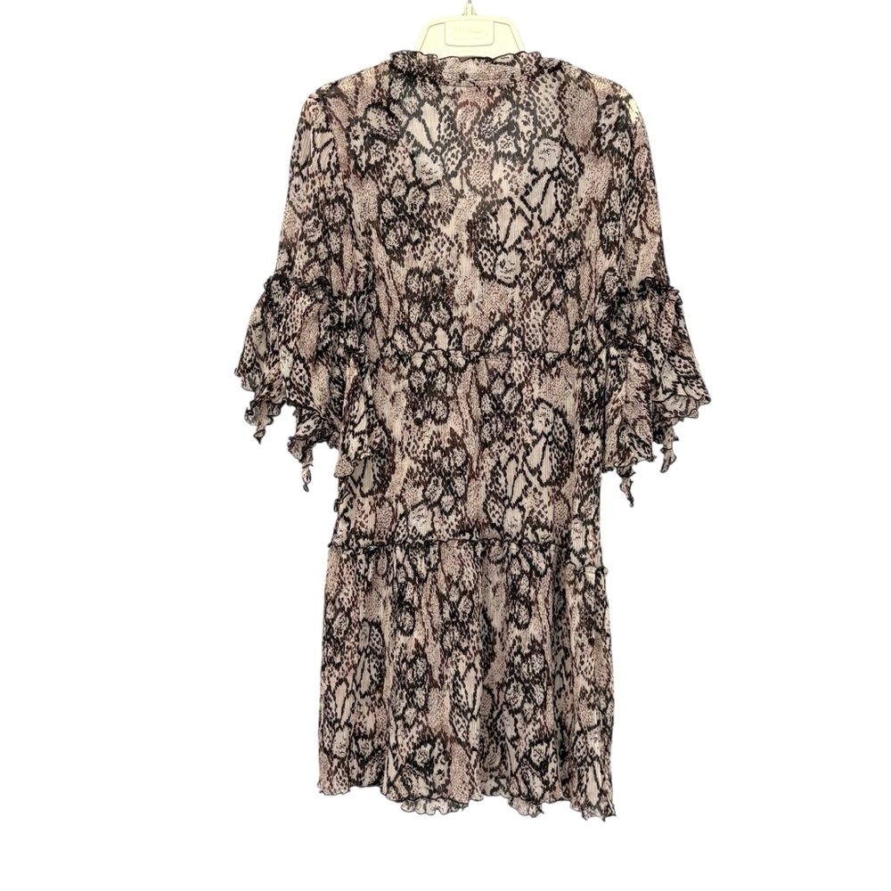 See By Chloe Python Snake Ruffle Sleeve Mini Dres… - image 3